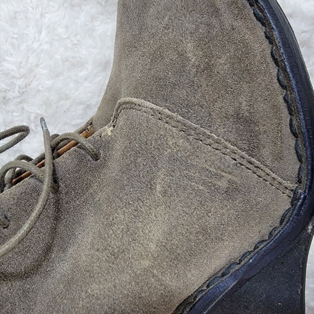 Rag & Bone Odval Wedge Ankle Lace Up Olive Green Suede Boots Size 37 US 7 - Picture 11 of 16